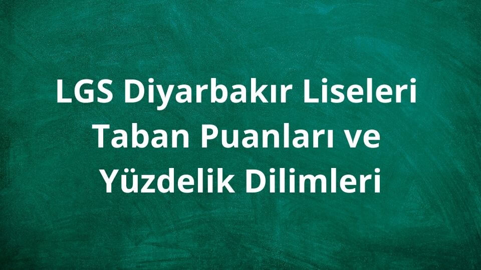 Diyarbakır Liseleri 2024 Taban Puanları ve Yüzdelik Dilimleri LGS - MEB