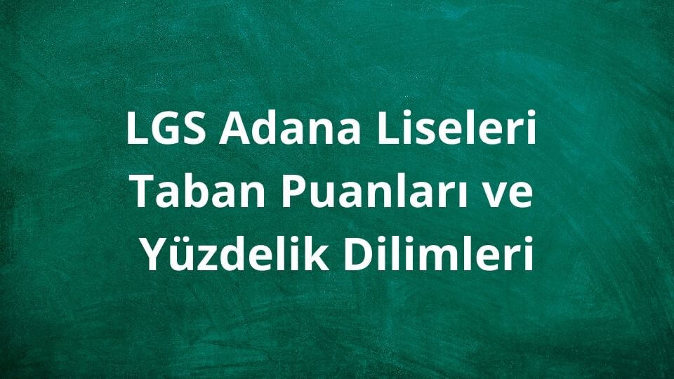 Adana Liseleri 2024 Taban Puanları ve Yüzdelik Dilimleri LGS - MEB