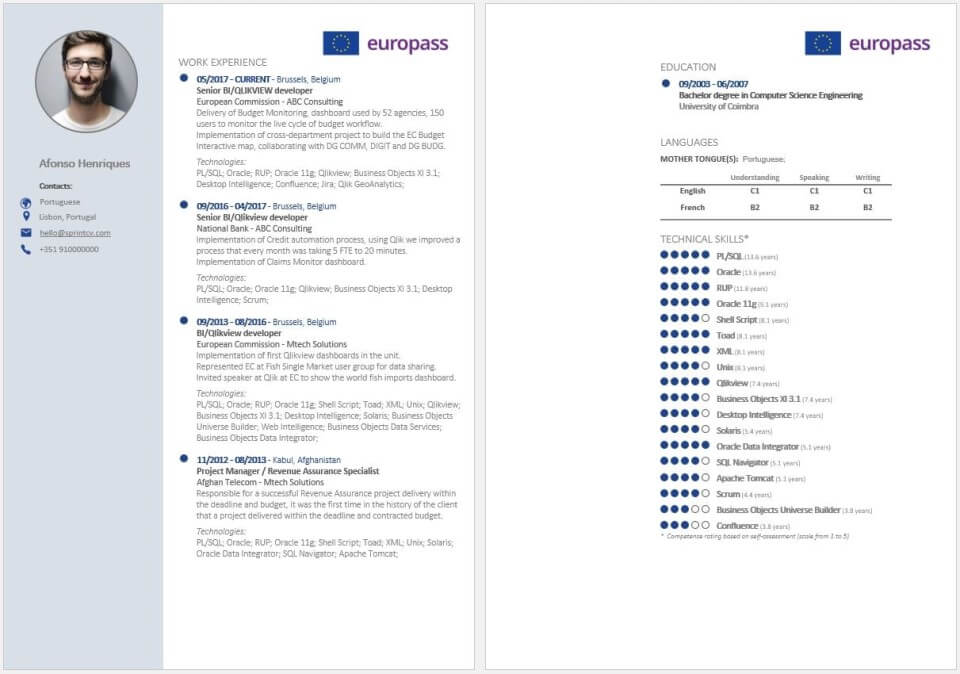 What Is A Europass Cv Format