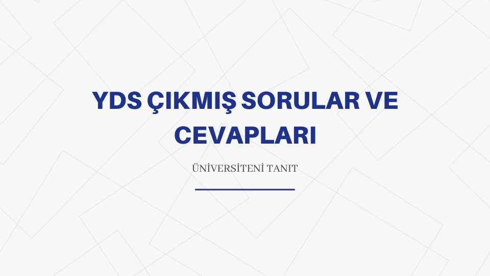 YDS Çıkmış Sorular ve Cevapları (PDF) - ÖSYM